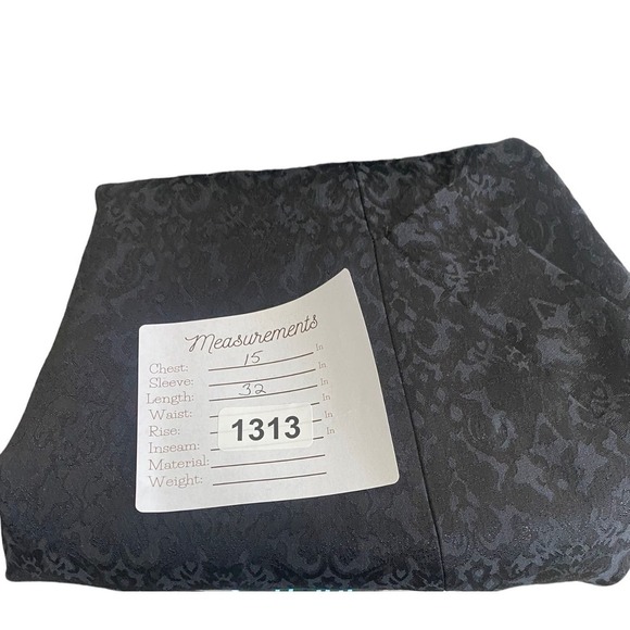 ZARA Sleeveless Embossed Jacquard V Neck Dress Pockets Zipup XS Black #2666 - Picture 7 of 12